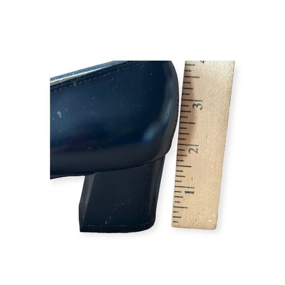 Vintage Navy Leather Slip On Heel with Large Buckles. Size 8.5. Inspirations by - Picture 13 of 13